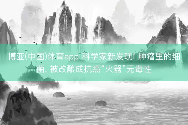 博亚(中国)体育app 科学家新发现! 肿瘤里的细菌, 被改酿成抗癌“火器”无毒性