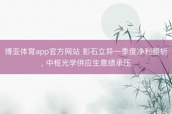 博亚体育app官方网站 影石立异一季度净利腰斩， 中枢光学供应生意绩承压