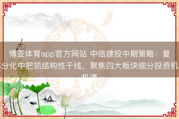 博亚体育app官方网站 中信建投中期策略：复苏分化中把抓结构性干线，聚焦四大板块细分投资机遇