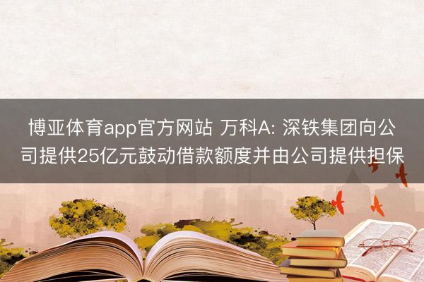 博亚体育app官方网站 万科A: 深铁集团向公司提供25亿元鼓动借款额度并由公司提供担保