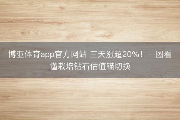 博亚体育app官方网站 三天涨超20%！一图看懂栽培钻石估值锚切换