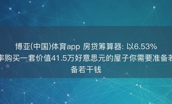 博亚(中国)体育app 房贷筹算器: 以6.53%的利率购买一套价值41.5万好意思